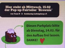 Damit der Stellplatz für „Brownie“ am Dienstag auch wirklich frei bleibt…